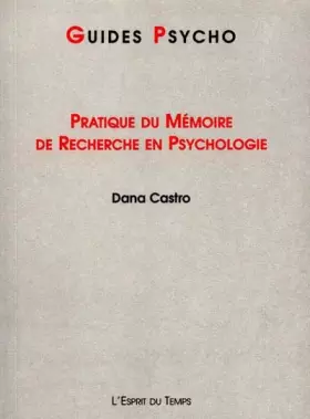 Couverture du produit · Pratique du mémoire de recherche en psychologie