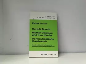 Couverture du produit · Bertolt Brecht 'Mutter Courage und ihre Kinder' und 'Der kaukasische Kreidekreis'