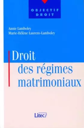 Couverture du produit · Droit des régimes matrimoniaux (ancienne édition)