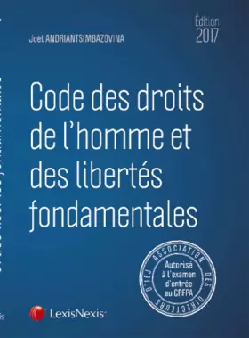 Couverture du produit · Code des droits de l'homme et des libertés fondamentales 2017