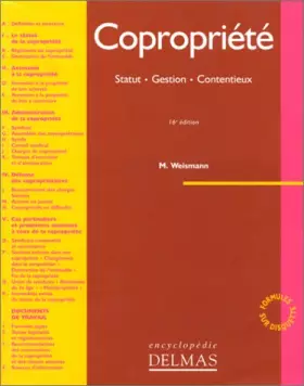 Couverture du produit · COPROPRIETE. Statut, gestion, contentieux, 16ème édition refondue 1999