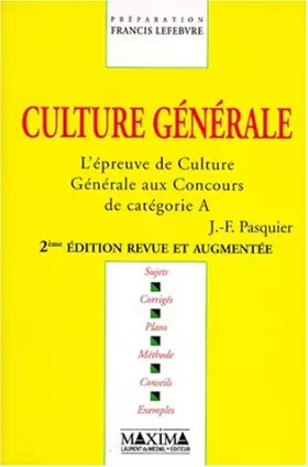 Couverture du produit · L'épreuve de culture générale aux concours de catégorie A