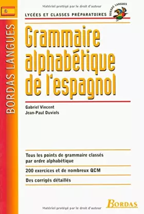 Couverture du produit · Grammaire alphabétique : Espagnol