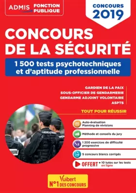 Couverture du produit · Concours de la sécurité - 1500 Tests psychotechniques et d'aptitude professionnelle: Gardien de la paix, Sous-officier de genda