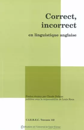 Couverture du produit · Correct, incorrect en linguistique anglaise