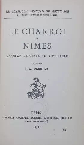 Couverture du produit · Le charroi de Nimes.