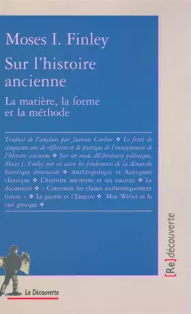 Couverture du produit · Sur l'histoire ancienne