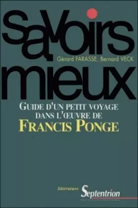 Couverture du produit · Guide d'un petit voyage dans l'oeuvre de Francis Ponge