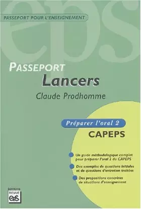 Couverture du produit · Lancers: Préparer l'oral 2 du CAPEPS