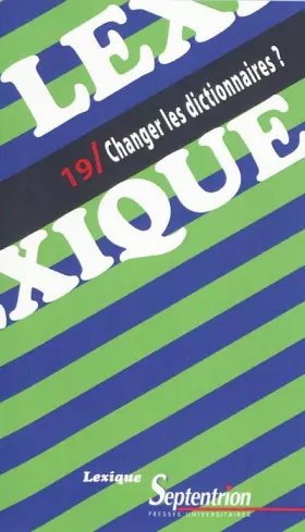 Couverture du produit · Lexique 19/ Changer les dictionnaires