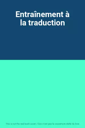 Couverture du produit · Entraînement à la traduction