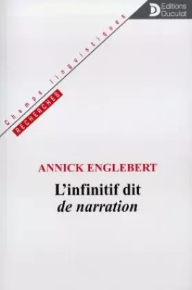 Couverture du produit · L'infinitif dit de narration