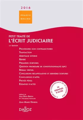 Couverture du produit · Petit traité de l'écrit judiciaire
