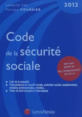 Couverture du produit · Code de la sécurité sociale 2012