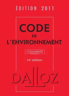 Couverture du produit · Code de l'environnement 2011
