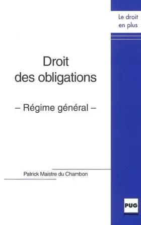 Couverture du produit · Droit des obligations : Régime général