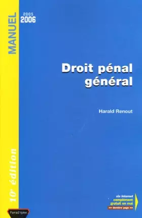 Couverture du produit · Droit pénal général : Edition 2005-2006