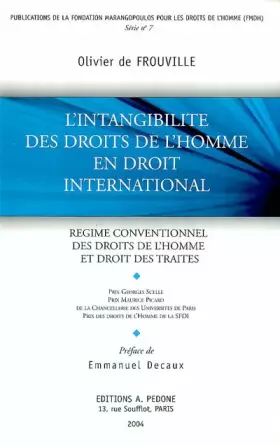 Couverture du produit · L'intangibilité des droits de l'homme en droit international