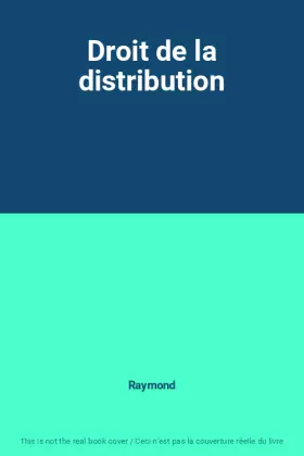Couverture du produit · Droit de la distribution