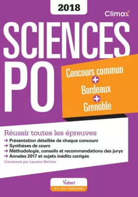 Couverture du produit · Concours Sciences Po 2018 - Concours commun des IEP + Bordeaux + Grenoble - Réussir toutes les épreuves