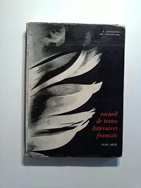 Couverture du produit · Recueil de textes litteraires francais. XVIe siecle.