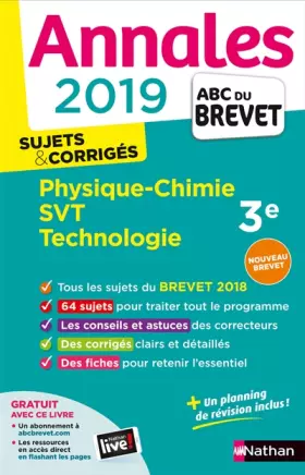 Couverture du produit · Annales ABC du Brevet 2019 - Physique-Chimie/SVT/Techno