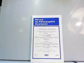 Couverture du produit · revue de philosophie ancienne n°2 1983 : la métaphysique d'Aristote (II)