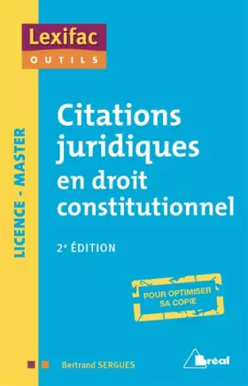 Couverture du produit · Citations juridiques en droit constitutionnel