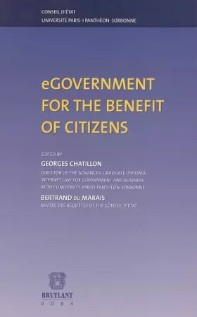 Couverture du produit · Egovernment for the benefit of citizens