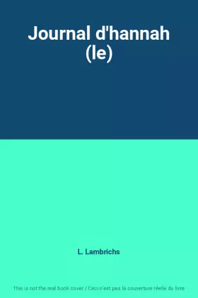 Couverture du produit · Journal d'hannah (le)