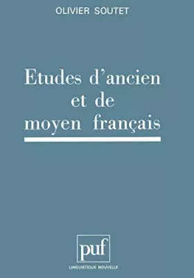 Couverture du produit · Études d'ancien et de moyen français