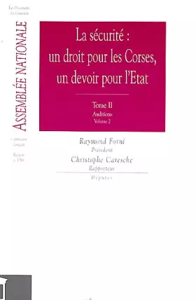 Couverture du produit · Rapport fait au nom de la Commission d'enquête sur le fonctionnement des forces de sécurité en Corse (Impressions. 11e législat