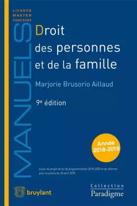 Couverture du produit · Droit des personnes et de la famille