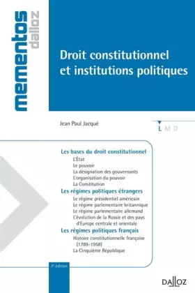 Couverture du produit · Droit constitutionnel et institutions politiques