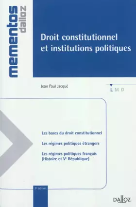 Couverture du produit · Droit constitutionnel et institutions politiques - 9e éd.: Mémentos