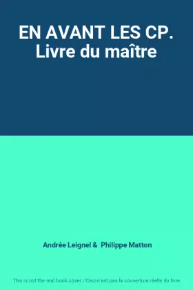 Couverture du produit · EN AVANT LES CP. Livre du maître