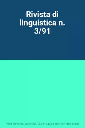 Couverture du produit · Rivista di linguistica n. 3/91