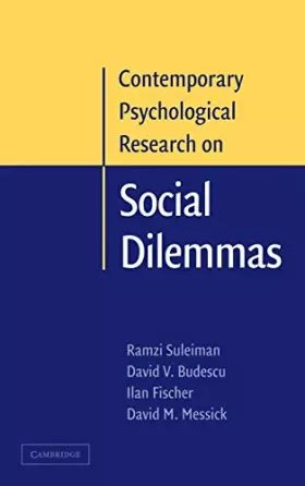 Couverture du produit · Contemporary Psychological Research on Social Dilemmas