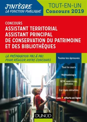 Couverture du produit · Concours Assistant territorial de conservation du patrimoine et des bibliothèques - Concours 2019: Tout en un - Concours 2019