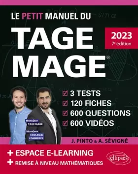 Couverture du produit · Le Petit Manuel du TAGE MAGE: 3 tests, 120 fiches, 600 questions, 600 vidéos