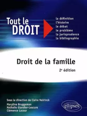 Couverture du produit · Droit De La Famille Tout Le Droit 2Eme Edition