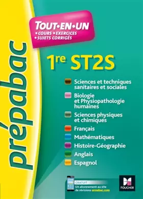 Couverture du produit · PREPABAC - Toutes les matières - 1re ST2S - Révision et entrainement