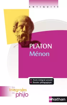 Couverture du produit · Intégrales de Philo - PLATON, Menon