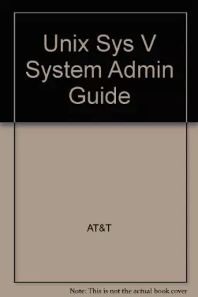 Couverture du produit · Unix Sys V System Admin Guide