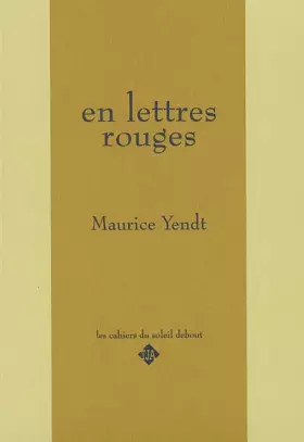 Couverture du produit · En Lettres Rouges