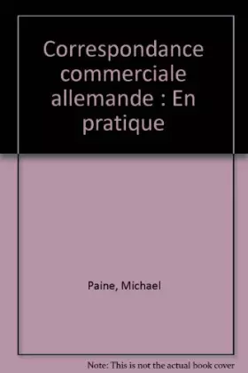 Couverture du produit · CORRESP.COMMERC.ALLEMAND