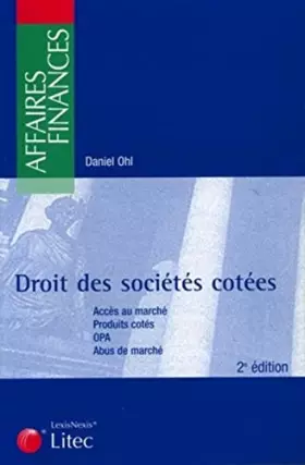 Couverture du produit · Droit des sociétés cotées (ancienne édition)