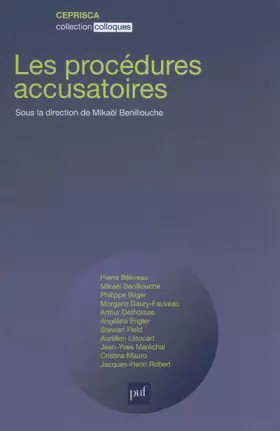 Couverture du produit · Les procédures pénales accusatoires