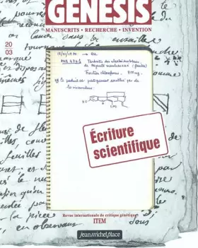 Couverture du produit · Genesis, n° 1 : Ecriture scientifique