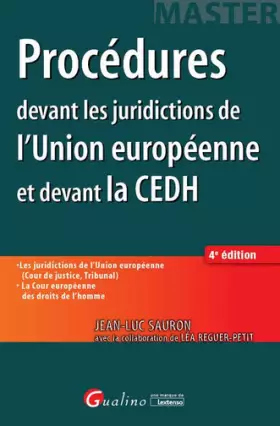 Couverture du produit · Procédures devant les juridictions de l'Union européenne et devant la CEDH